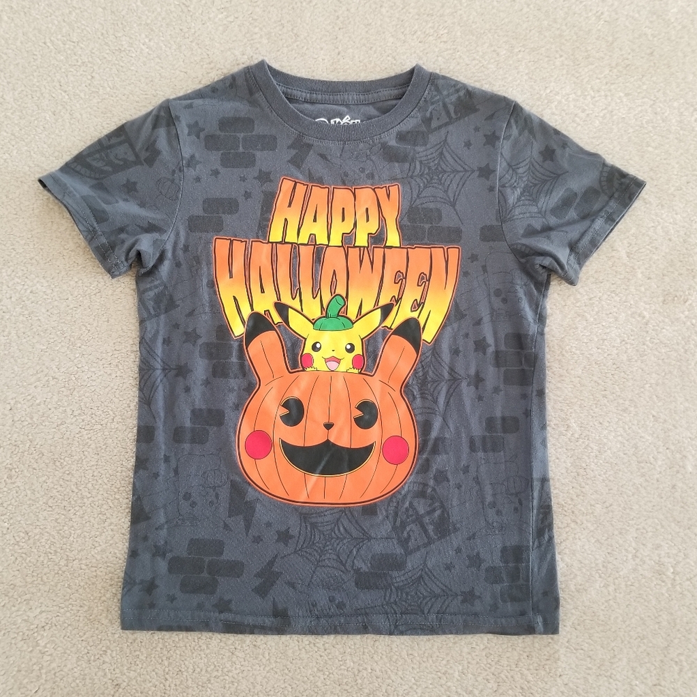 Hybrid Apparel Pokemon Pikachu Graphic Halloween Pumpkin Tshirt Size S